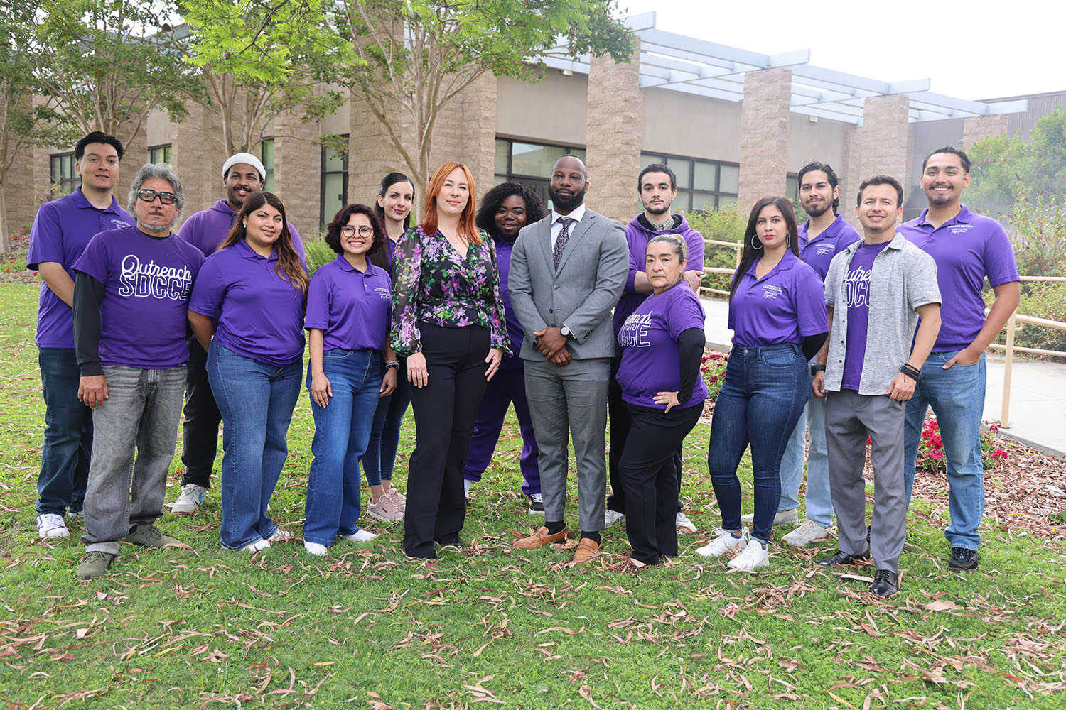 SDCCE outreach team standing outside 